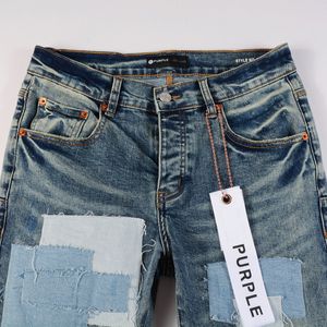 Designer dżinsy fioletowe dżinsy męskie spodnie vintage luksusowy wzór kropki męskie kropki design punkowe dżinsowe spodnie fioletowe dżinsy