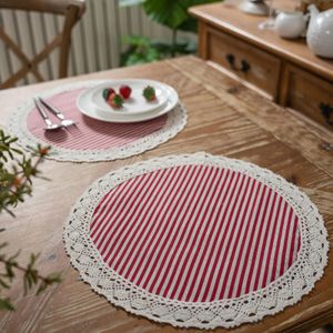 Bohemia Retro Fashion Tischsets Einfache Rüschentischdecke Baumwolle Tischdekoration Zubehör 231226