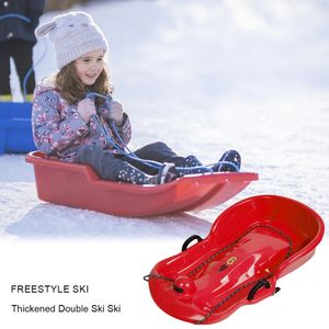 Large 65x40cm Snow Sled Snow Speeder Sled Heavy Duty Durable Toboggan Sledge Flyer Sleigh Skiing Board With Pull Rope And Handle 231227