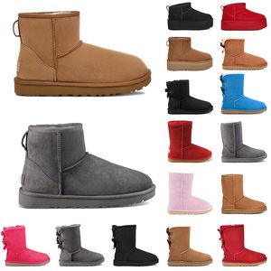 Designer de moda mulheres botas australia austrália ao ar livre inverno neve ultra mini plataforma bota pele macia couro tornozelo botas castanha preto rosa mocassins sapatos