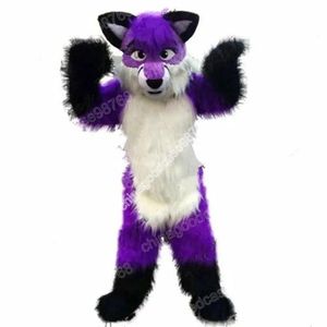 Costumi Super Cute Purple Fox Costume della mascotte Halloween Natale Fancy Party Dress Personaggio dei cartoni animati Outfit Suit Carnevale Unisex Adulti Ou