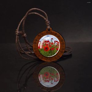 Pendant Necklaces Series Round Glass Wooden Necklace Handmade Jewelry Hoping To Be Gorgeous And Noble Gift For Family Friends