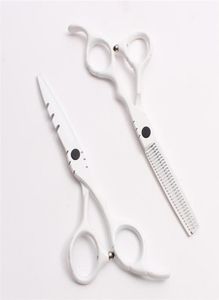 C1010 6quot Giappone Logo personalizzato Bianco Forbici professionali per capelli umani Barber039s Forbici da parrucchiere Taglio Diradamento Sh6851762