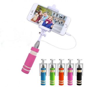 Katlanabilir Süper Kablolu Selfie Stick Elde Taşınabilir Monopod Kablolu Deklanşör Sapı Cep Telefonu ile Uyumludur8028891