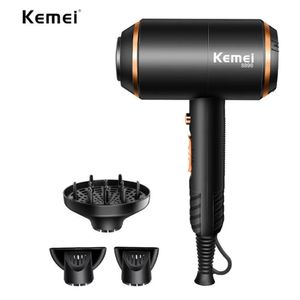 乾燥機Kemei 3 in1ヘアドライヤープロフェッショナルブロードライヤーストロングパワー電動電気ヘアドライヤーネガティブイオンヘアラップドライヤーヘアストレートナー