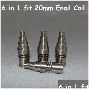 Andere Küche Esszimmer Bar 6 in 1 Titan Banger Werkzeuge passen 20 mm elektrische Spule Domeless Ti Nagel für männliche und weibliche Titaniumbange Dh2H3