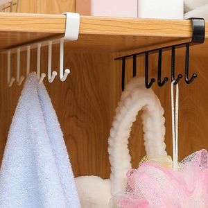 Hooks Cup Holder Cabinet Towel Hanger Rack Organizer Storage