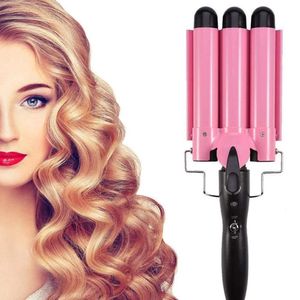 Ferri da stiro Strumenti professionali per capelli Bigodini in ceramica Triple Barrel Hair Styler Waver Strumenti per lo styling Bigodini Ferri arricciacapelli elettrici