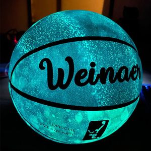 Glow In The Dark Basketball Regular Size 7# Hygroscopic Streetball Light Up Basketball Ball for Night Game Gift 231227