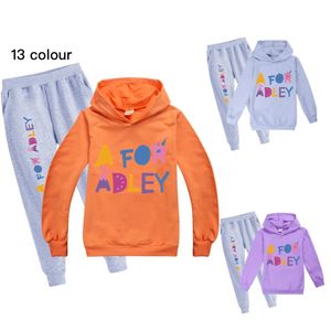 Mode a för adley kläder barn pullover hoodies byxor 2 st sätter pojkar tecknad sportdödande flickor flickor kläder barn kläder 231226