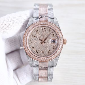 Relógio de diamante Designer Relógios Mens Movimento Mecânico Automático À Prova D 'Água Homens Casual Pulseira Safira Aço Inoxidável 41mm Relógio de Pulso Montre de Luxe