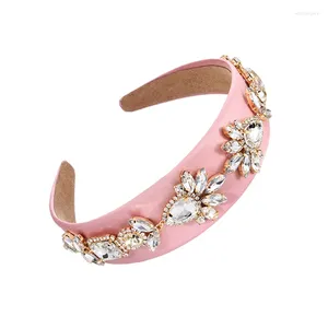 Hair Clips Water Drop Leather Pink Fabric Colorful Alloy Diamond Headband Bright Color Accessories Beautiful Rhinestone Tiara