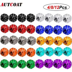 AUTCOAT Pcs Aluminum Tire Valve Caps Car Truck Motocycle Bike Dice Wheel Stem Tyre Tire Wheel Stem Air Valve Dust Cover