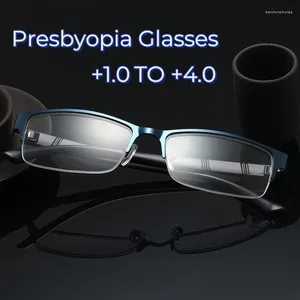 Okulary przeciwsłoneczne antyfatige starsze okulary FAR Sight Anti-Blue Light Metal Reading Business Half Rame Classic Presbyopia