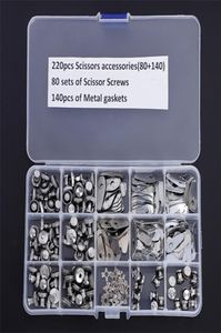 220PCSBOX Hårsaxtillbehör Mix Size SCISSOR SCREV OCH METAL PASKETS SCISSOR REPARATION SITER HIRDRESS Salong Använd PJ0015 21428336