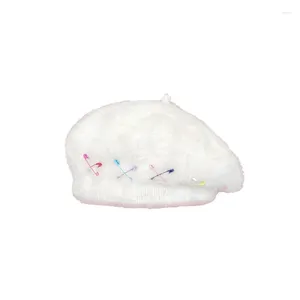 Berretti da donna berretto carino coreano moda giapponese morbida pelliccia sintetica invernale artista francese cappello da pittore berretto caldo nero bianco rosa