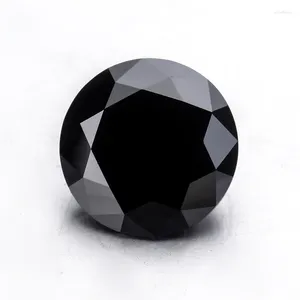 Loose Diamonds Black Color 8mm Moissanites Gems Stones For Jewelry Making Tested Positive