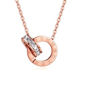 Luxury Elegant Love Numeral Crystal Necklace Set For Women Fashion Stainless Steel Pendant Trend Designer Woman Wedding Gift Jewel2306