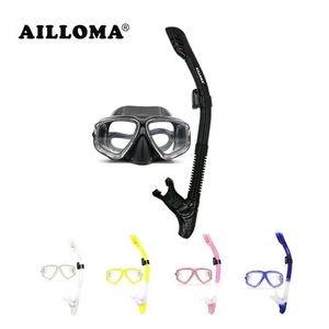 Маски AILLOMA Профессиональная маска для подводного плавания с трубкой Силиконовые водонепроницаемые противотуманные маски для подводного плавания с маской и трубкой Набор