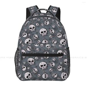 Backpack Large Capacity Casual School Bag Fun Skulls Travel Laptop Backpacks Skull Style Multifunctional Soft Rucksack For Teenager