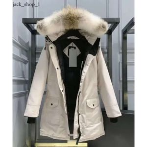 Designer de jaqueta de ganso Women Down Jacket Moda Long Casat Long Pocket Pocket Collar Top Top Feminino Grande Coats Canda Goose 774