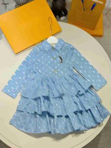 Brand baby dresses girl Multi layered cake skirt Size 110-160 Logo printing child dress designer toddler frock Dec20