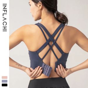 Sports BH Outfits Women Underweasr Running Yoga Vest stockproof Gath Shaped Fiess Sexy Cross Back Tank Tops