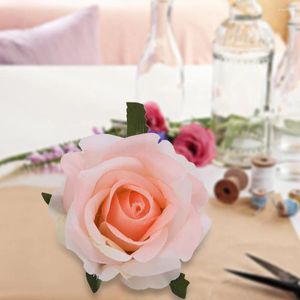 Flores decorativas 10pcs cabeças de botões de rosa de seda artificial flor diy para vestido de casamento