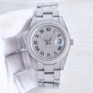 Diamentowe zegarek męskie zegarki Automatyczny ruch mechaniczny Wodoodporny mężczyzna Bransoletka Sapphire Business Stael nierdzewna 41 mm na rękę Montre de lukse prezent