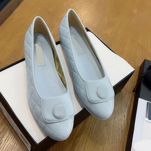 Ballet Flats Shoes Classic Loafers Designer Dress Shoes Spring Autumn 100% Cowhide Ballet Flats Dance Shoes Fashion Check Women Black Flat Round Toe Boat Shoe Sandal