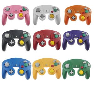 Joysticks gorący sprzedaż przewodowego kontrolera gier gamepad joystick dla kostki gier NGC Nintendo GC na platynę 22 kolory z kolorowym pudełkiem