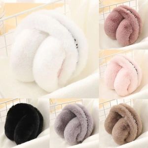 Berets Faux Fur Winter Earmuffs Cute Foldable Soft & Warm Ear Covers Furry Warmers For Women Girls