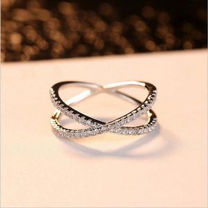 Klassisk handamde mode smycken real 100% 925 sterling silver söt 5a kubik zirkoniume evighet ring parti bröllop engagemang ban279r