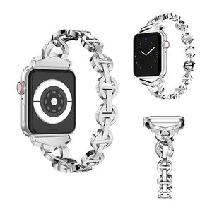 Bracciali Myl13a Cinturino in acciaio inossidabile con diamanti per Apple Watch 4 3 band 38 42 mm Bracciale gioielli da donna per cinturini iWatch SE 6 5 40 44mm