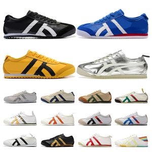 Designer Onitsukass Tiger México 66 Running Shoes Homens Mulheres amarelas azuis preto preto prata marrom marrom vermelho ao ar livre tênis de tênis esportes