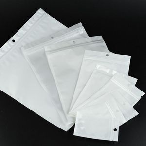Clear white pearl Plastic Poly OPP packing Bags zipper Zip lock Retail Packages PVC bag for Case Rcxwl Ovtjr