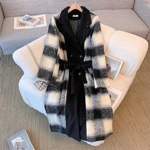 Kvinnans jackor 66030 Plus Size Winter Fat Woman Thick Coat Warm Woolen Högklassig pälsimitation Mink Long Cardigan Women's Wear J231227