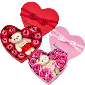 10 I Love You San Valentino Sapone Rose Gift Boxes con porte carine per la festa di compleanno della mamma Fiotoli decorativi 231227