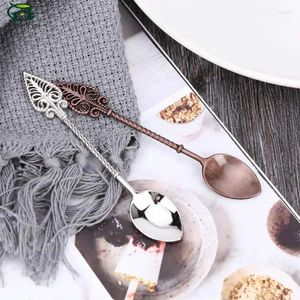 Coffee Scoops Byzantine Medieval Retro Staff Spoon Sugar Tea Dessert Scoop Cake Mini Ice Cream Carving Alloy Teaspoon Drop