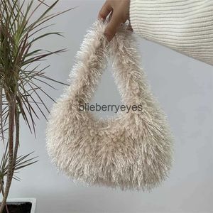 Umhängetaschen 2023 Neues Kunstpelz Hobo Handtasche Luxus Furry weich