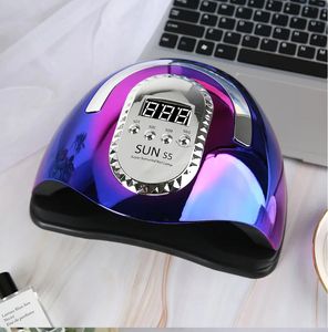 Max UV LED -nagellampa för manikyrgelpolsk torkmaskin med stor LCD -touch 66LEDS SMART NAICHER SUN S5 231227