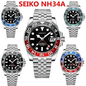 Earphones Nh34 Mechanical Wristwatch 10bars Gmt Watch Corgeut Brand Jubliee Sapphire Glass Swim Men Watches Luminous Reloj Hombre