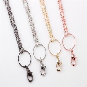 Hela 10st Lot Mix Colors Diy Eloy Floating Necklace Chain Fit For Glass Living Charms Locket Pendant291g