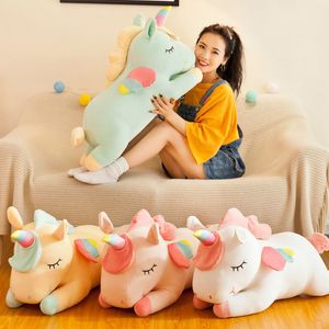 Gökkuşağı Unicorn Peluş Oyuncak Yumuşak Renkli Pony Dolgalı Hayvan Peluş Bebek Yastığı Toptan Doğum Günü Sevgililer Günü Hediyesi