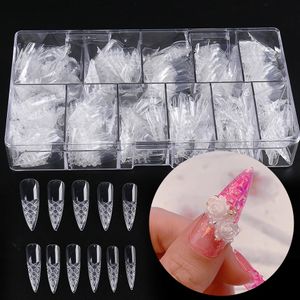 500pcs unhas artificiais dicas coloridas vidros cápsulas de unhas falsas de capa transparente com caixa criativa maicure nt1989-1 231227