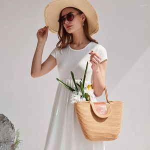 Borse da sera con la borsa intrecciata fatta a mano per donne 2023 ragazze vintage primaverili vintage grandi borse da spiaggia per le vacanze