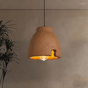 Kolye lambaları Nordic Wabi Sabi Led Restoran Avizesi Tasarımcı Kişiselleştirilmiş Şapka Kahverengi Koridor Aletme