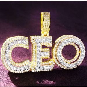 Atacado personalizado moissanite diamante hip hop novo design senz de ouro pendente de letras CZ CEO Pingente para homens