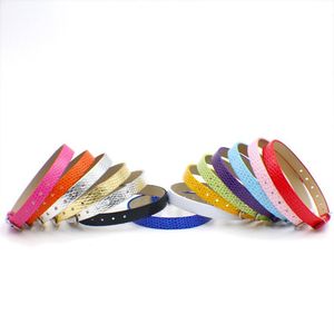 whole 100 strips 8mm wide 21cm length PU Leather snake skin wristband bracelet fit for 8mm diy slide charms180q