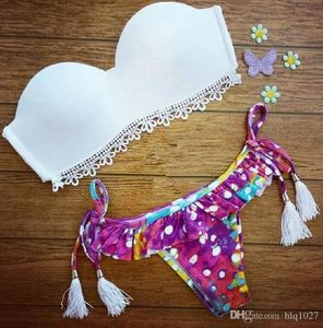 nosić gorącą wyprzedaż kobiety bandaż kwiatowy strój kąpielowy seksowne plażowe brzęczenie strojów kąpielowych dziewczęta brazylijskie bikini zestaw bezpłatny wysyłka